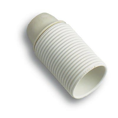 Portalampada Camicia Filettata Bakelite Bianco E27 M10 x 1 mm 25 Pezzi - 2