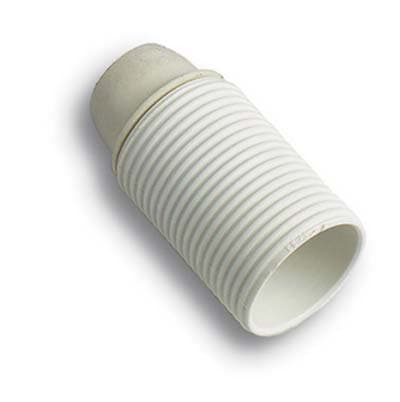 Portalampada Camicia Filettata Resina Bianco E27 M10 x 1 mm 25 Pezzi - 2