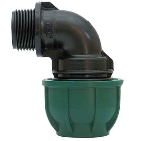 Gomito a 90 ° a Stringere con Derivazione Fil. Maschio Ee ? Irritec 4062002 - 2
