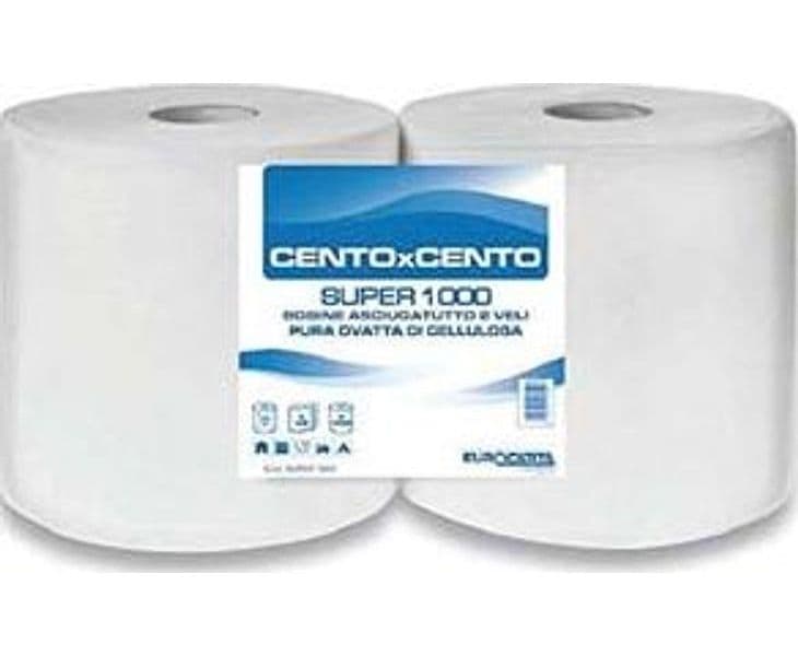 Bobina Carta a Rotolo Super 2 Rotolo 1000 22 CMX24,9H Bancale 140 Rotoli