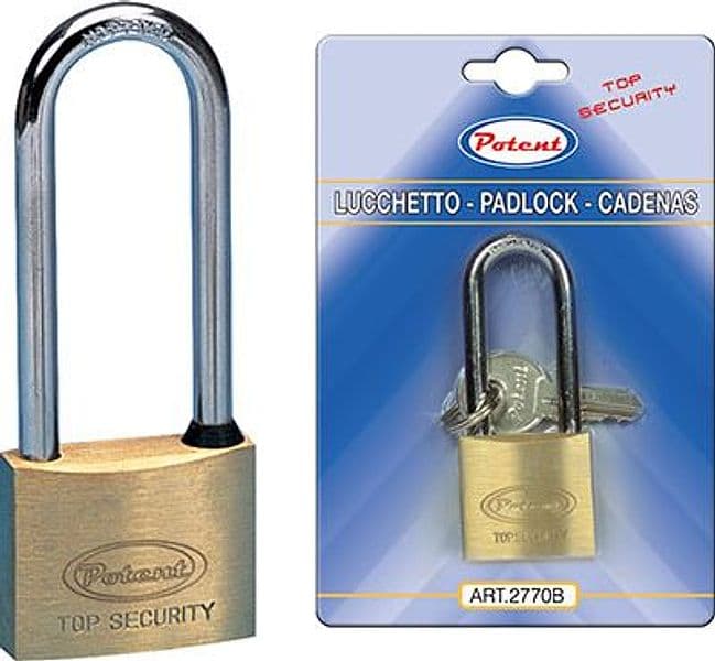 Lucchetto Arco Lungo 2700B Potent Cromato 50 x 81 mm 6 Pezzi - 2