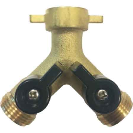 Presa a Rubinetto in Ottone Doppia Uscita F¾ x M¾ - 2