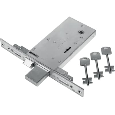 Serratura Metallo Infilare 68 Feb B.q Zinc F.mm 25 Dm M4 Tripl con Scr H.mm - 2