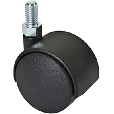 Ruota per Mobili Doppia Perno Filettato Nero Ø 40 mm 30 kg 20 Pezzi - 2