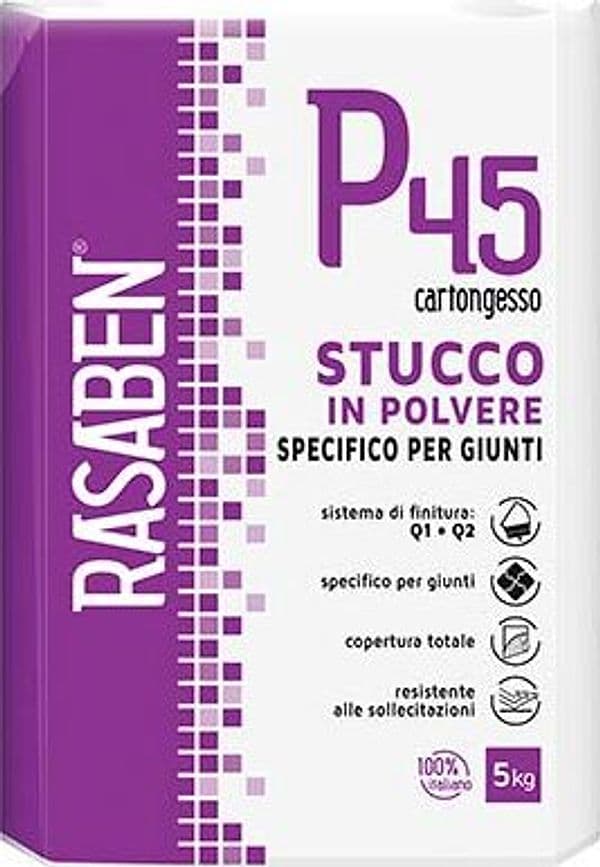 Stucco Polvere Cartongesso P45 K2 Rasaben Specifico Giunti 5 kg 4 Pezzi - 2