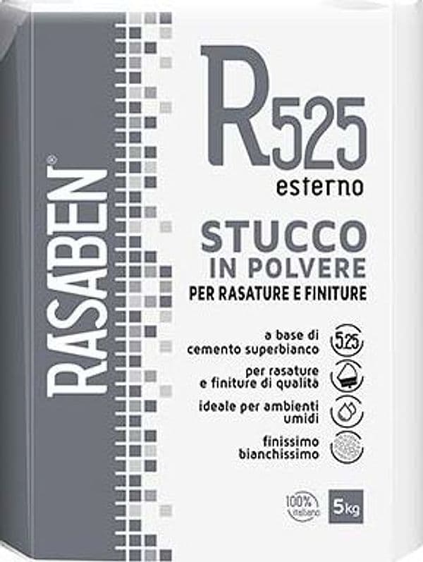 Stucco Polvere Esterno R525 K2 Rasaben 5 kg 4 Pezzi - 2