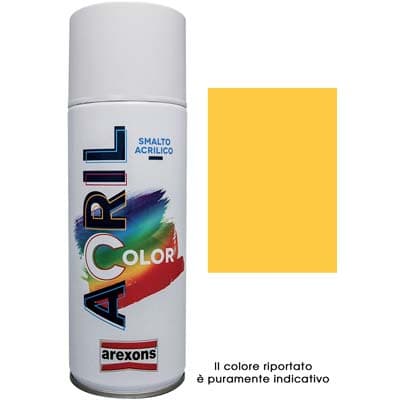 Smalto Spray Acril Color Arexons Giallo Traffico Ral 1023 400 ml 6 Pezzi - 2