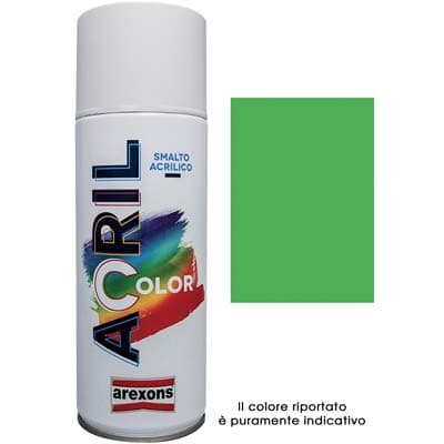 Smalto Spray Acril Color Arexons Verde Giallo Ral 6018 400 ml 6 Pezzi - 2