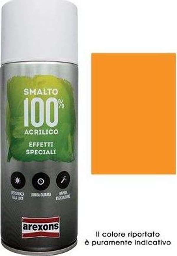 Smalto Spray 100% Acrilico Fluorescente Arexons Arancio 400 ml 6 Pezzi
