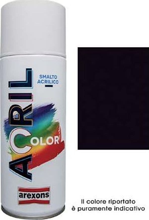 Smalto Spray Acril Color Arexons Nero Lucido Ral 9005 400 ml 6 Pezzi