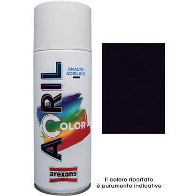 Smalto Spray Acril Color Arexons Nero Lucido Ral 9005 400 ml 6 Pezzi - 2