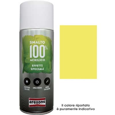 Smalto Spray 100% Acrilico Fluorescente Arexons Giallo 400 ml 6 Pezzi - 2