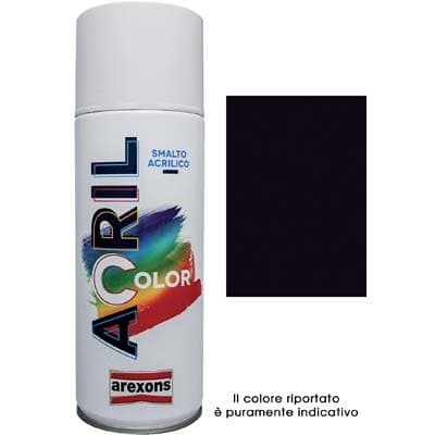 Smalto Spray Acril Color Arexons Nero Opaco 400 ml 6 Pezzi - 2