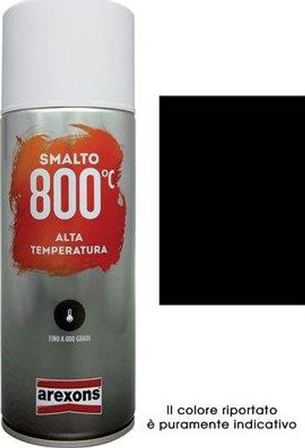 Smalto Spray 100% Acrilico Alte Temperat Arexons Nero 400 ml 6 Pezzi