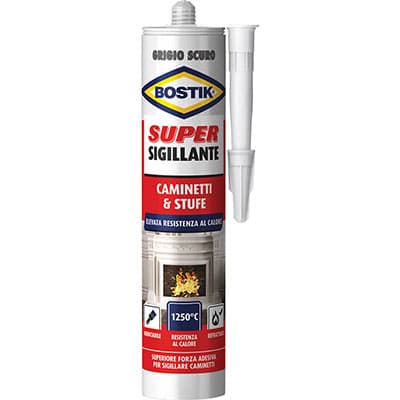 Mastice Refrattario Caminetti e Stufe Bostik Grigio Scuro 530 g 2 Pezzi - 2