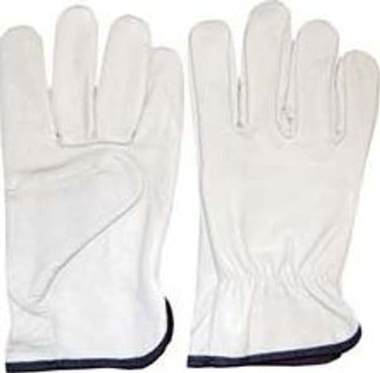 Guanti da Lavoro in Pelle Bovina Bianco TG.11 12 Paio Excel - 2
