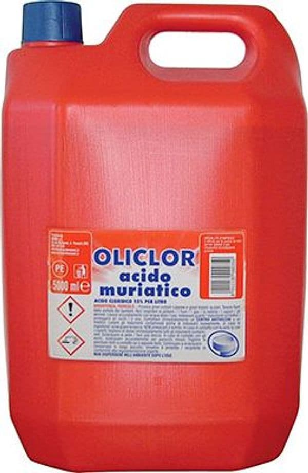 ACIDO CLORIDRICO MURIATICO 15% OLICLOR - LT 5- 4 pezzi - 2