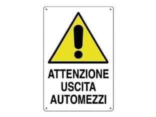Cartello Attenzione Uscita Automezzi 50 CMX70H 10 Pezzi - 2