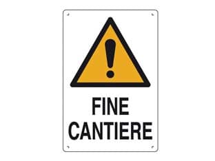Cartello Fine Cantiere 40 CMX60H. in Plastica 10 Pezzi - 2
