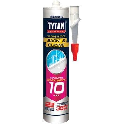Silicone Acetico Bagni e Cucine Tytan Trasparente Rapido 280 ml 12 Pezzi - 2