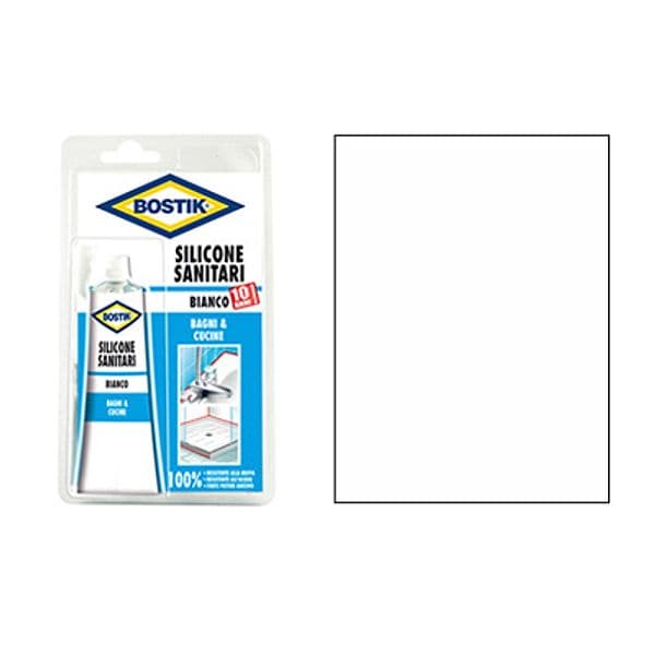 Silicone Acetico Sanitari in Tubetto Bostik Bianco 60 ml 12 Pezzi - 2