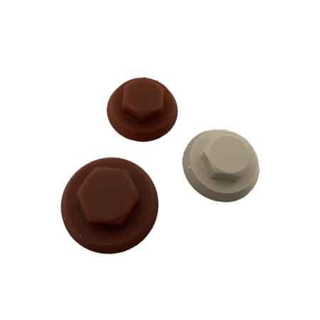 Cappuccio per Viti Esagonali 8 mm Rosso Siena 100 Pezzi - 2