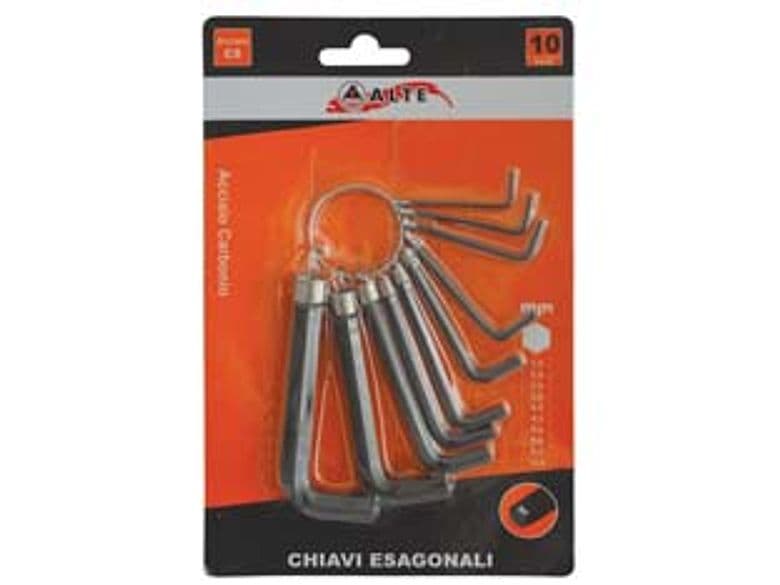 Chiavi Maschio Esagonali in Serie 10 Pezzi Alte 5 Blister