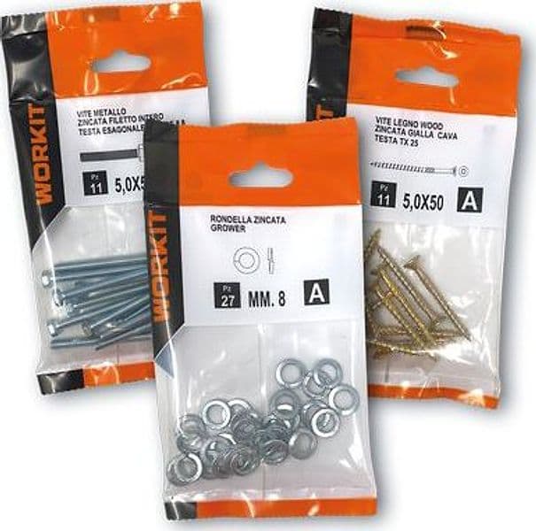 Workit Kit Vite Autoperforante TC con Tmt Zincata Bianca 185 Pezzi - 2