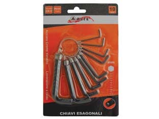 Chiavi Maschio Esagonali Cromo Vanadio in Serie 10 Pezzi Alte 5 Blister - 2