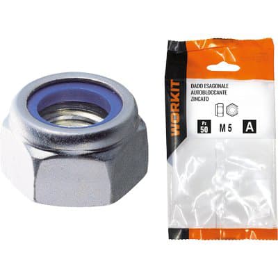 Dado Esagonale Autobloccante Alto Self Workit Zincato M 8 18 Pezzi - 2