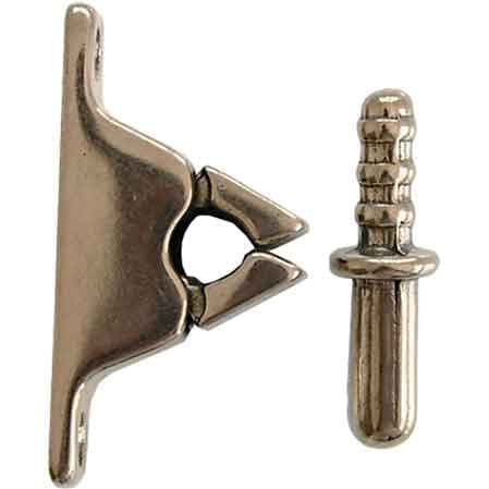 Pinza Fermaporte con Incontro Ottone Lucido 10 Pezzi - 2