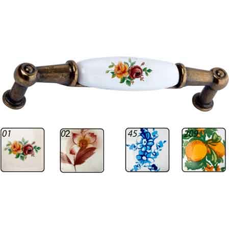 Maniglia per Mobili in Ceramica M01 Interasse Metal Group Bianco Decoro 45 - 2