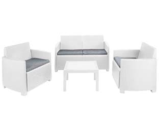 Salottino 4 Pezzi in PE Rattan Arena Bianco 4 Posti Peso Totale 43 kg - 2