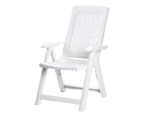 Poltrona da Giardino Tampa Bianca 60 CMX61X109H. Peso 6 kg - 2