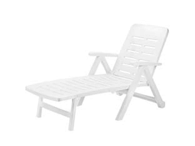 Lettino da Giardino Smeraldo Bianco 72 CMX189X96H. Peso 10,4 kg - 2