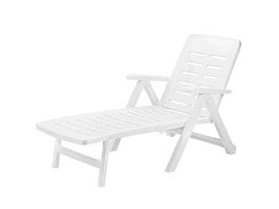 Lettino da Giardino Smeraldo Bianco 72 CMX189X96H. Peso 10,4 kg - 2
