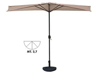 Ombrellone in Metallo a Parete ½ Tondo con Manovella 270 cm Palo Ø 38 mm - 2