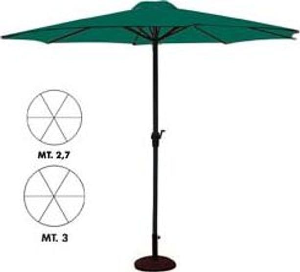 Ombrellone in Metallo Tondo con Manovella Ø 270 mm cm Palo Ø 38 Cod 428682 – Vette