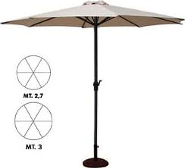 Ombrellone in Metallo Tondo con Manovella Ø 300 mm cm Palo Ø 48 Cod 102674 – Vette