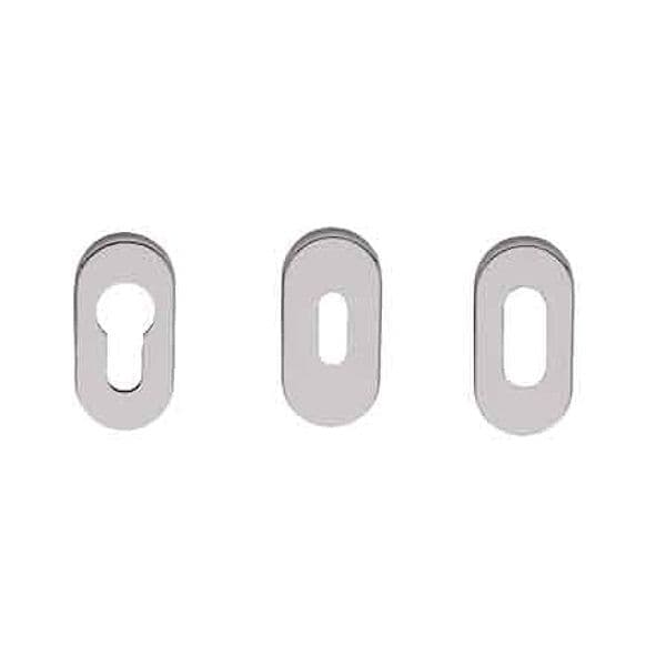Bocchetta Ovale Inox H 6 mm Fimet Maniglie per Cilindro Foro Yale