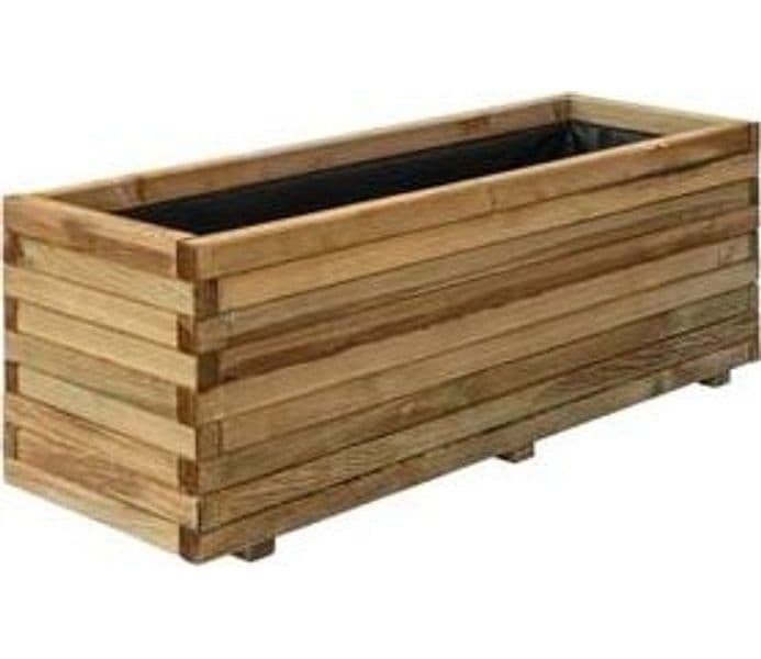 Fioriera Rettangolare in Pino Impregnato Assemblata 40 CMX80X26H. Vette - 2