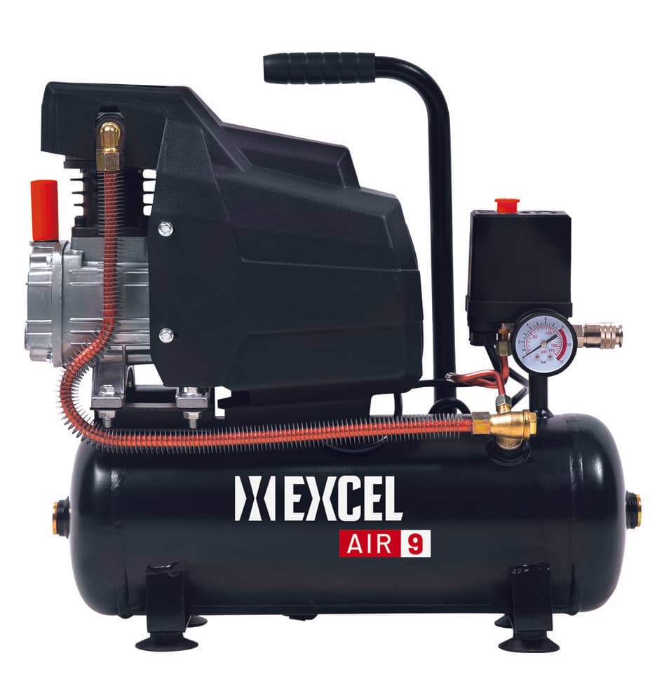 Compressore Coassiale Lubrificato a Olio Air 9 l Monofase Excel - 2