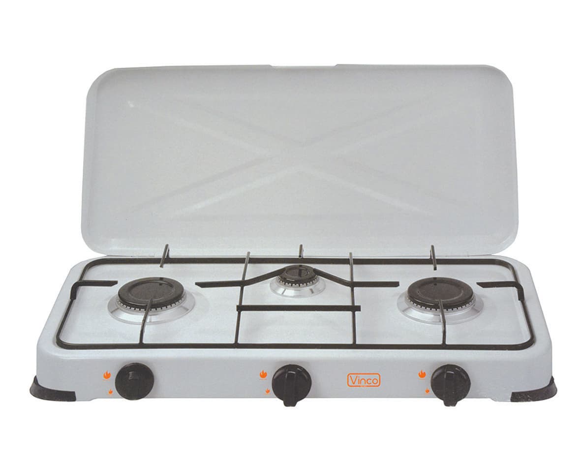 Fornello a Gas GPL a 3 Fuochi con Coperchio 57 CMX33X10H - 2