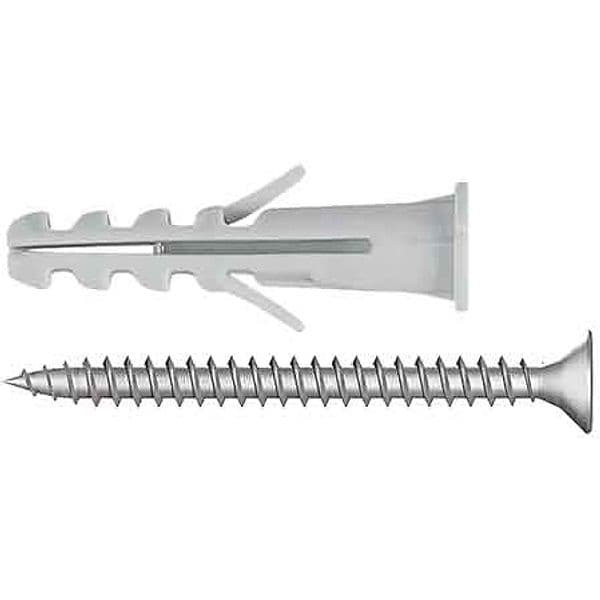 Tassello con Vite e Bordo AX05 Ø 6 x 30 mm Tecfi Vite 4 x 40 mm 100 Pezzi - 2