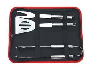 Attrezzi Acciaio Inox per Barbecue in Set da 4 Pezzi Lapillo - 2