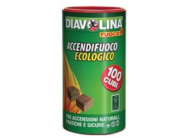 Diavolina Accendifuoco Ecologico in Box 100 Pz. Conf. 100 Pz 6 Pezzi