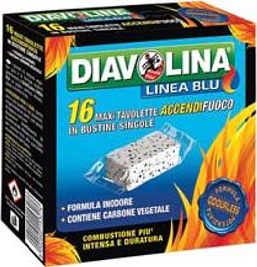 Diavolina Accendifuoco Lignite Conf. 16 Tavolette Maxi Diavolina 16 Pezzi - 2