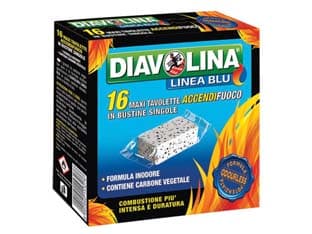 Diavolina Accendifuoco Lignite Conf. 16 Tavolette Maxi Diavolina 16 Pezzi - 2