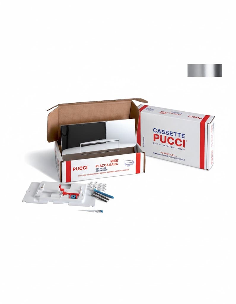 Kit Sara Mono Tasto Telaio + Placca CM.33 SP.1,2 Cromata Pucci - 2