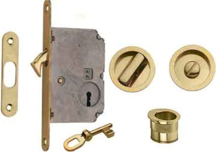 Kit per Porte Scorrevoli Solo Quadro Cromo Satinato - 2